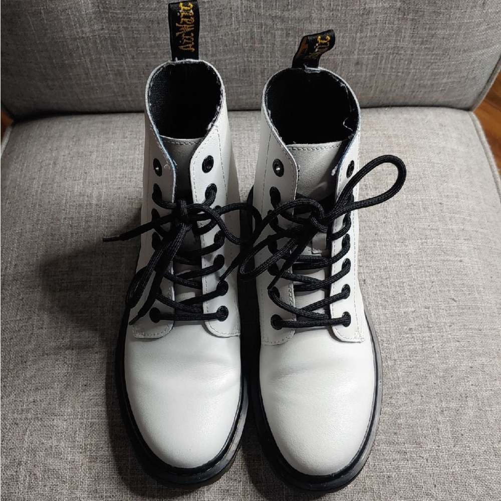 Dr Martens white lace up boot